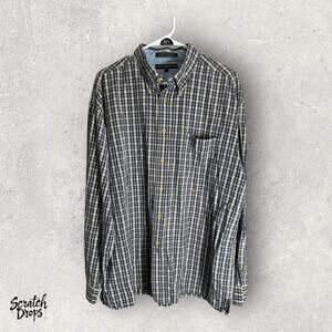 Vintage 90s Plaid Shirt XL Men's Long Sleeve Button Up Retro Grunge Casual Top